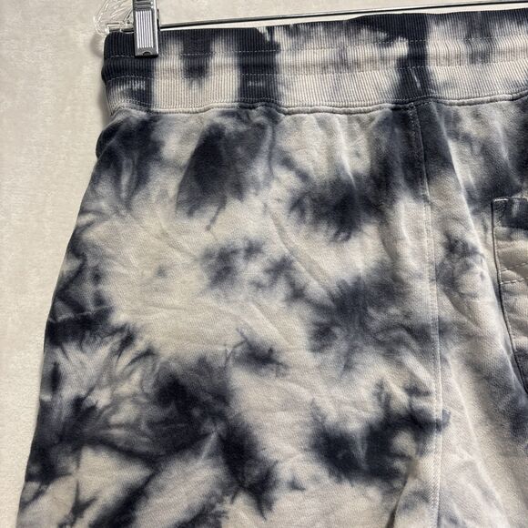 True Religion Tie Dye Sweat Shorts Men's Medium Blue White Logo Drawstring Knit - Picture 7 of 15